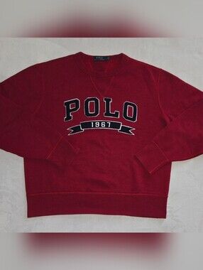 Polo Ralph Lauren Maroon & Navy Polo 1967 Crewneck Sweater L